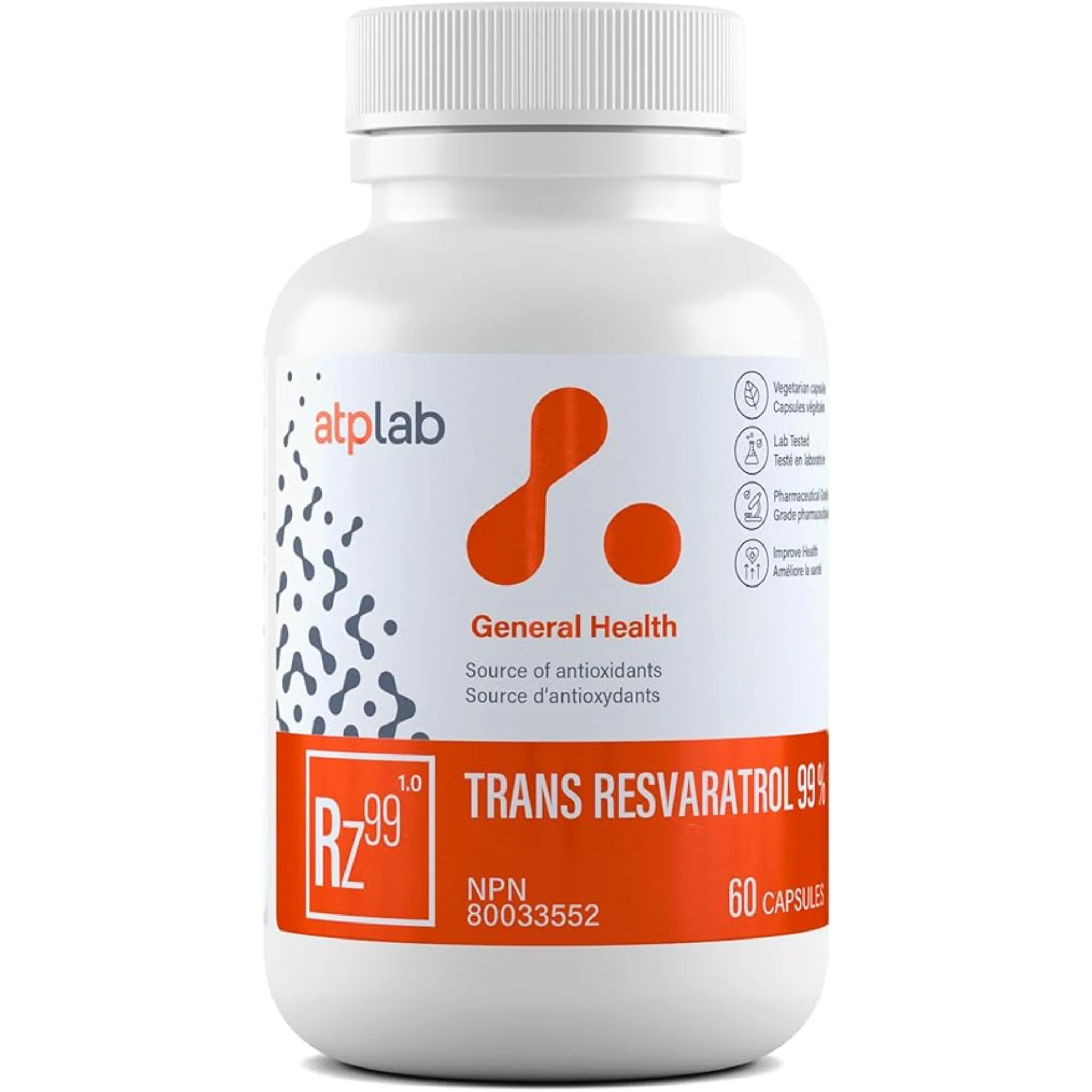 ATP LAB - Trans Resvératrol 99% 60 capsules