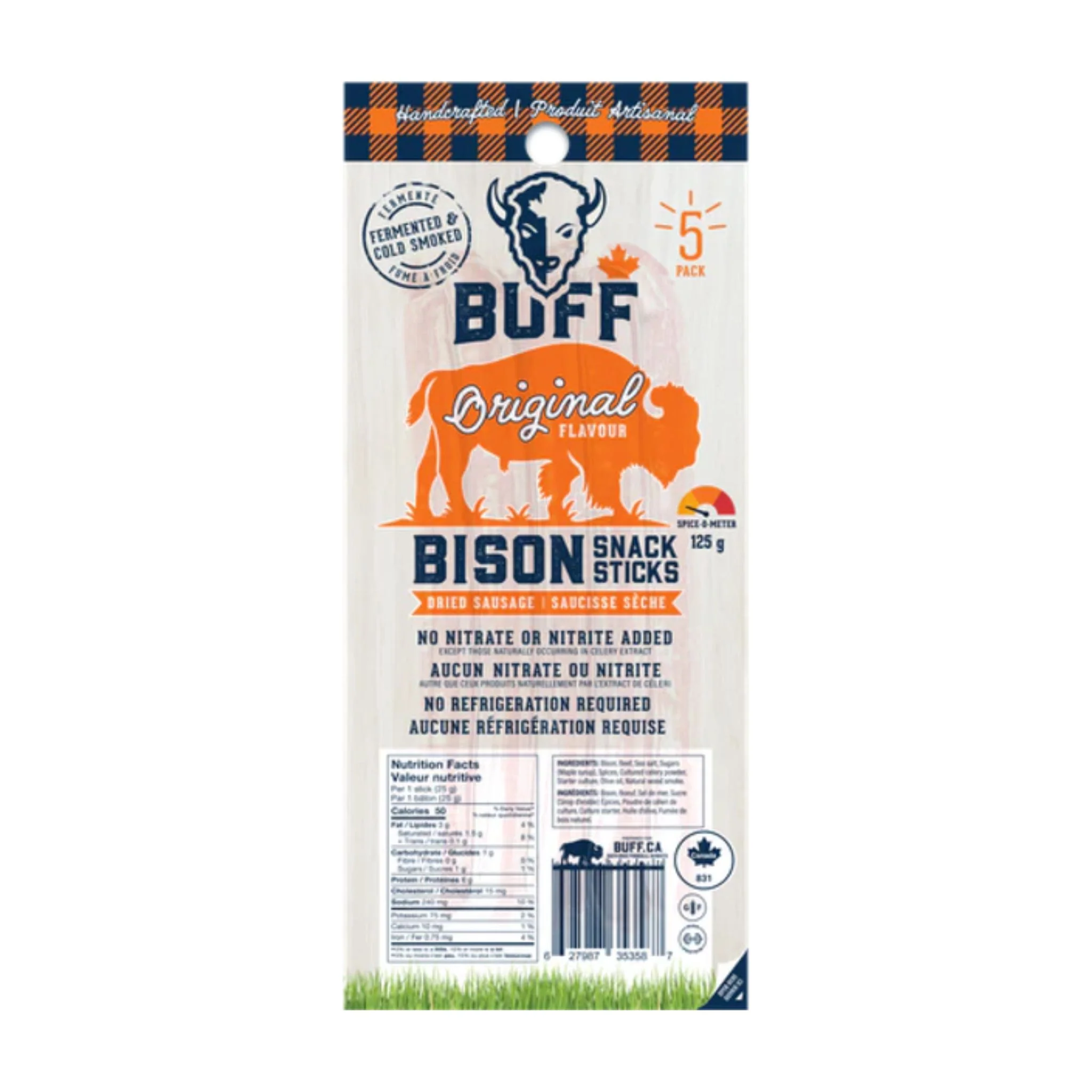 BUFF - Bâtonnets de bison - Saveur Originale - 125g