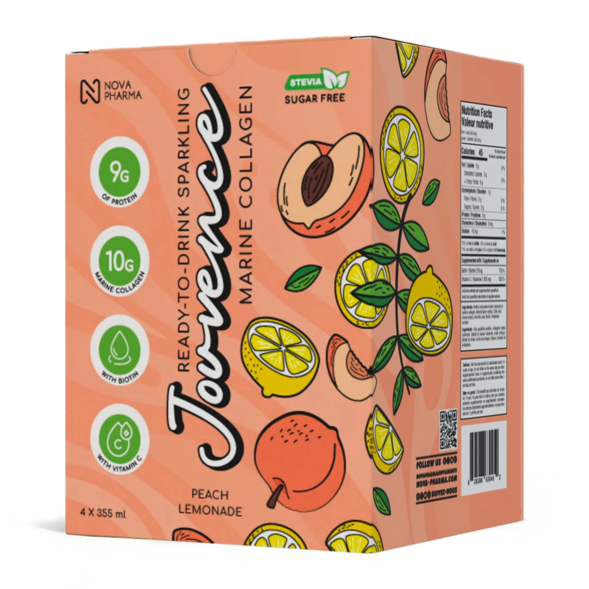 Nova Pharma - Jouvence boisson de collagène - Paquet de 4 - Image 4
