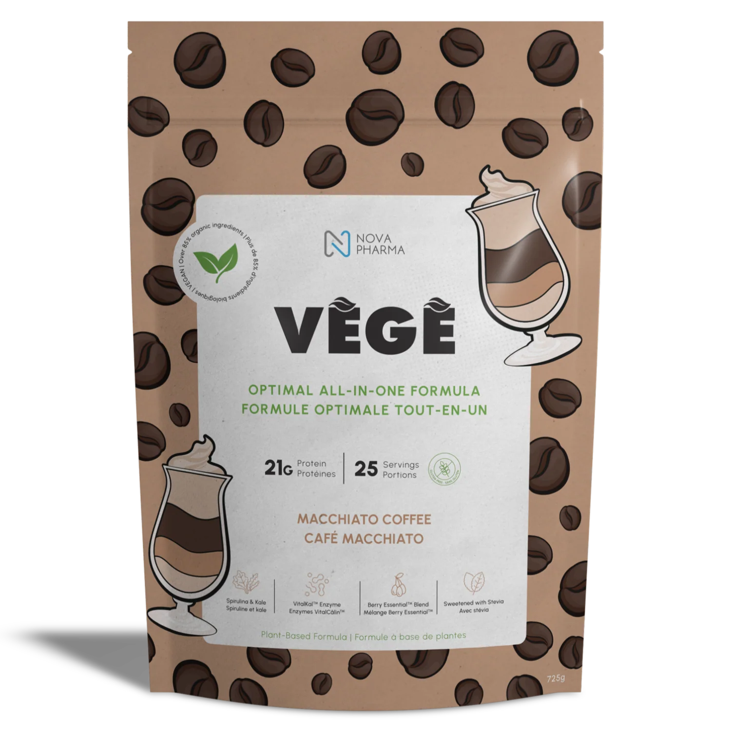 Nova Pharma - Mélange de Protéines Végétales Complètes 725g - Image 3