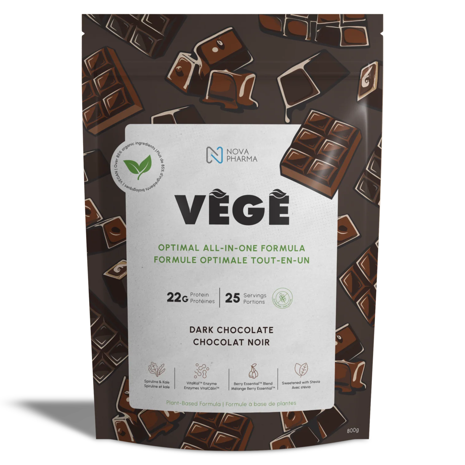 Nova Pharma - Mélange de Protéines Végétales Complètes 725g - Image 4