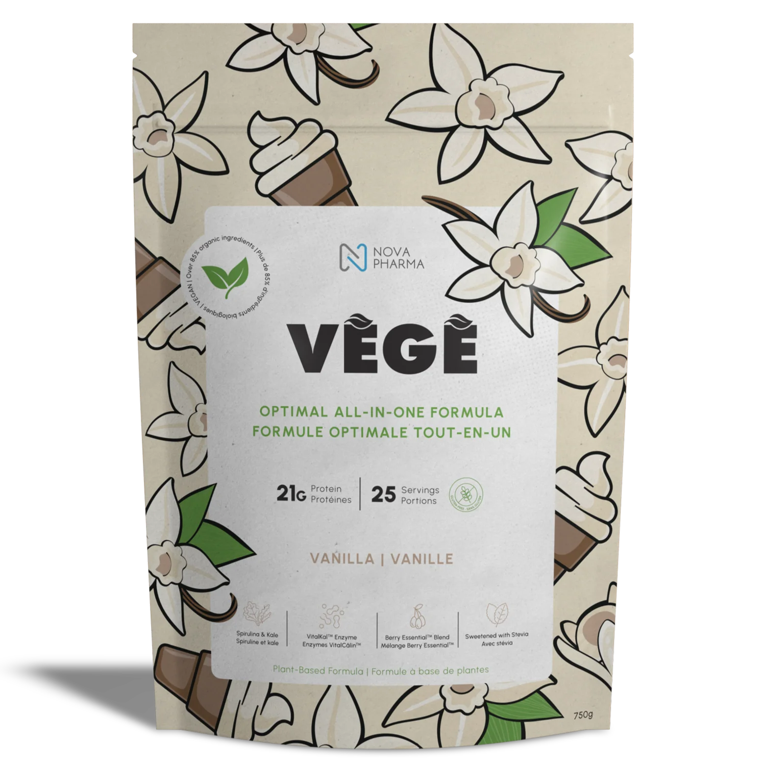 Nova Pharma - Mélange de Protéines Végétales Complètes 725g - Image 6