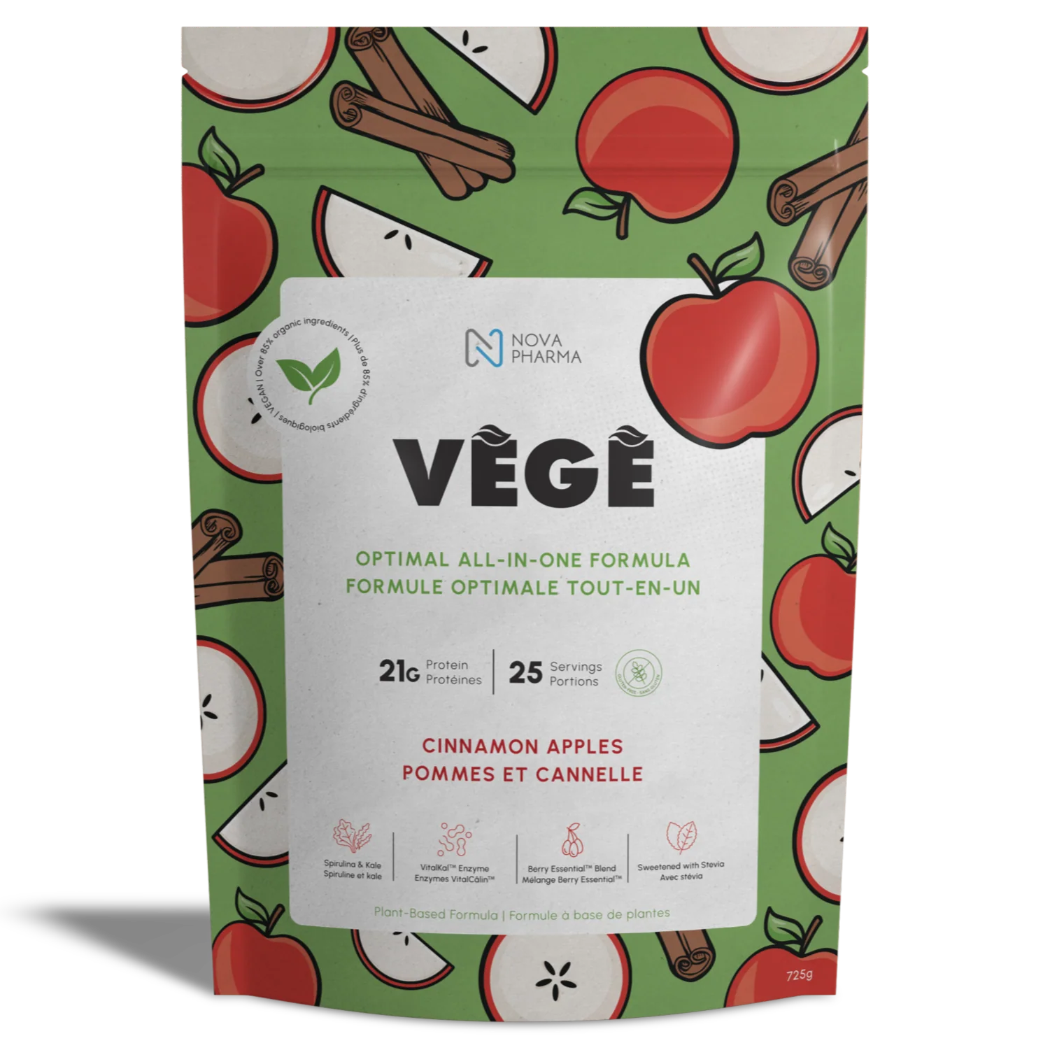Nova Pharma - Mélange de Protéines Végétales Complètes 725g - Image 9