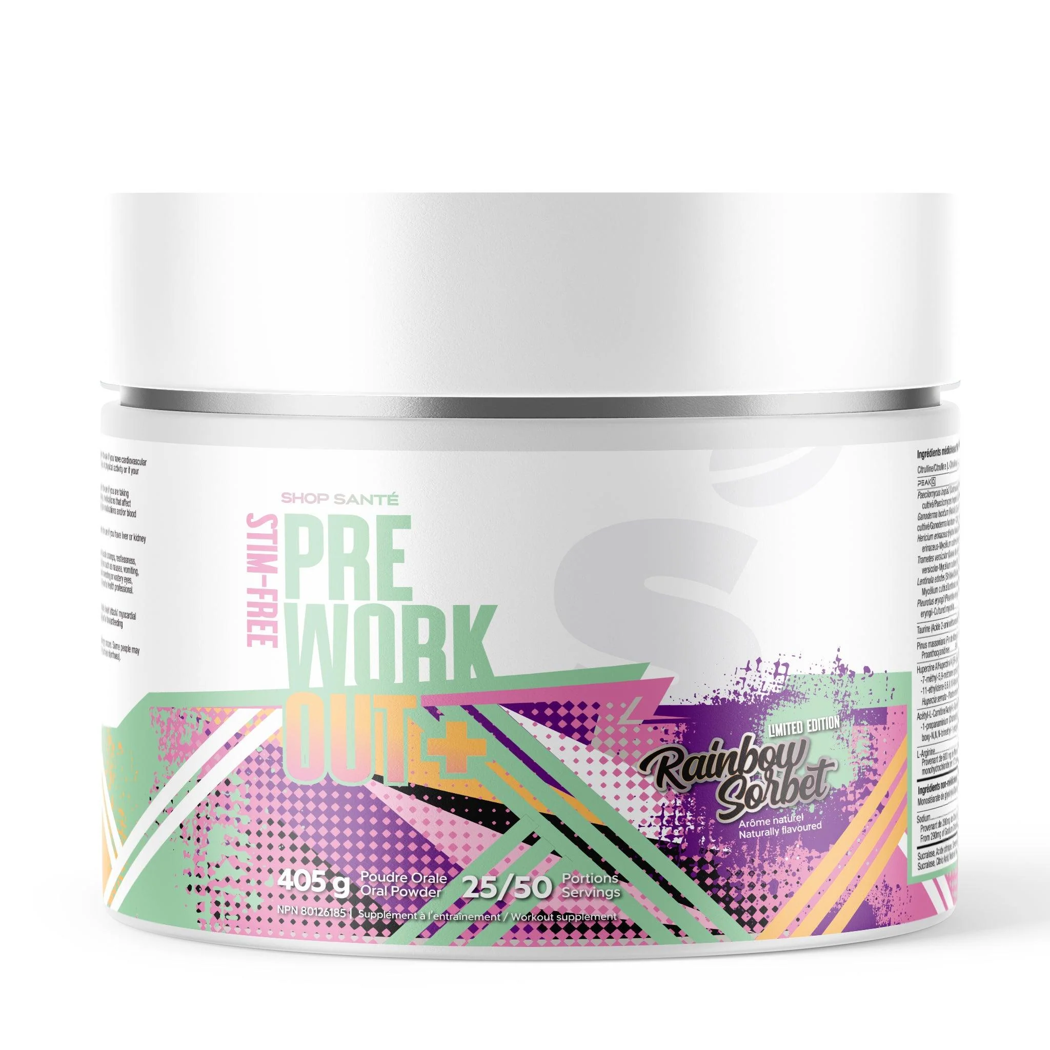 WHOLESALE - Shop Santé - Préworkout Stim-Free - Pot en carton* (18un/boîte) - Image 5