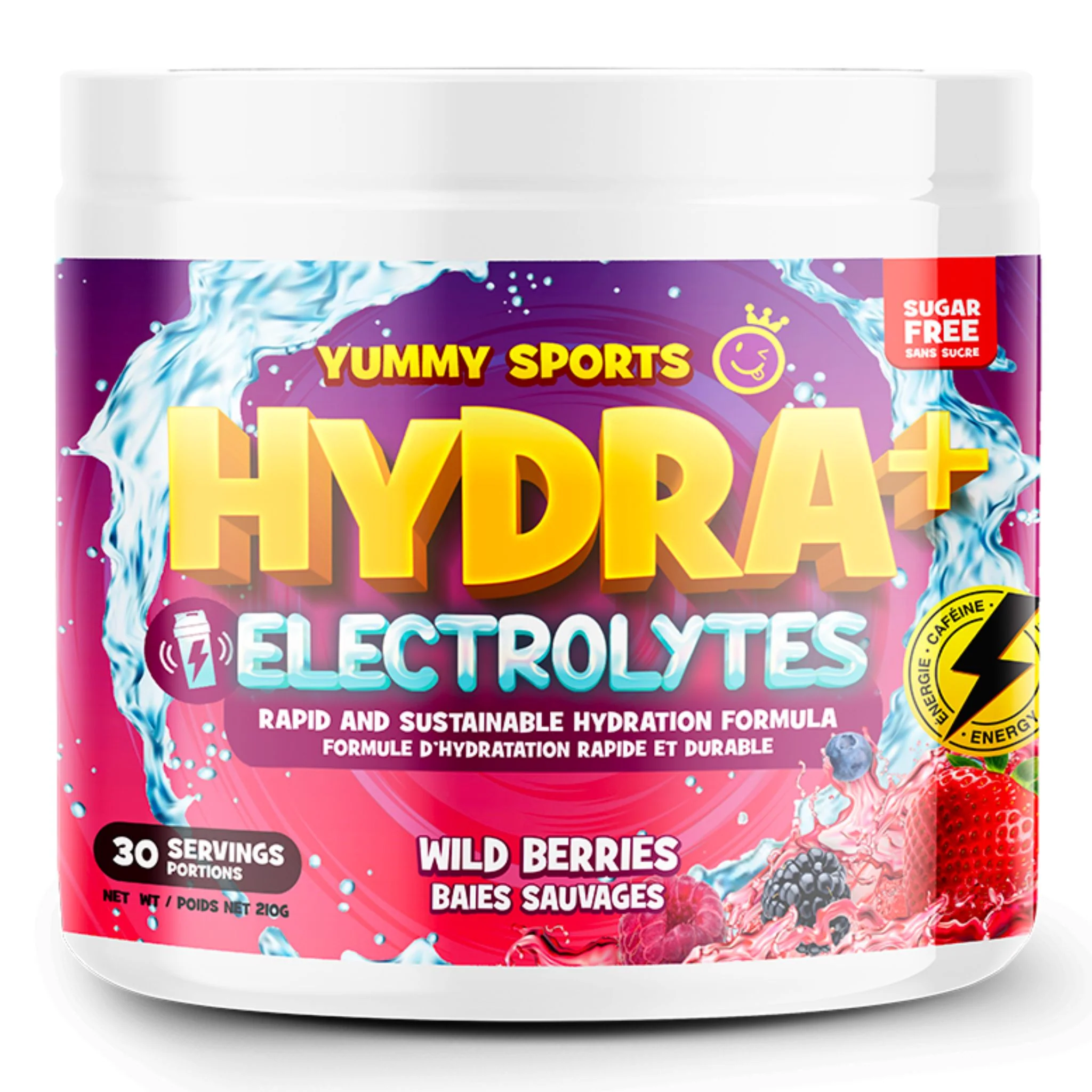 Yummy Sports - Hydra+Électrolytes avec caféine - 210g - Image 2